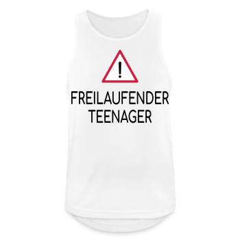 Beware of free-roaming teenagers - Men's Breathable Tank Top - white - Front - Nick (188cm)