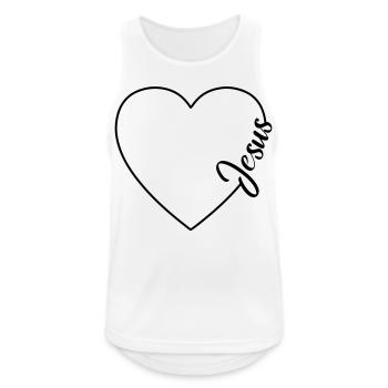 Symbole de Jésus Love Love Heart - Débardeur respirant Homme - blanc - Devant - Nick (188cm)