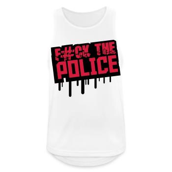 Fuck la Police Graffiti Stempel - Débardeur respirant Homme - blanc - Devant - Nick (188cm)