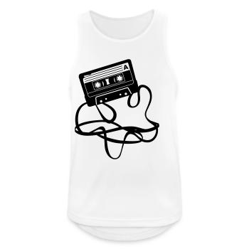 Cassette tape audio - Men's Breathable Tank Top - white - Front - Nick (188cm)