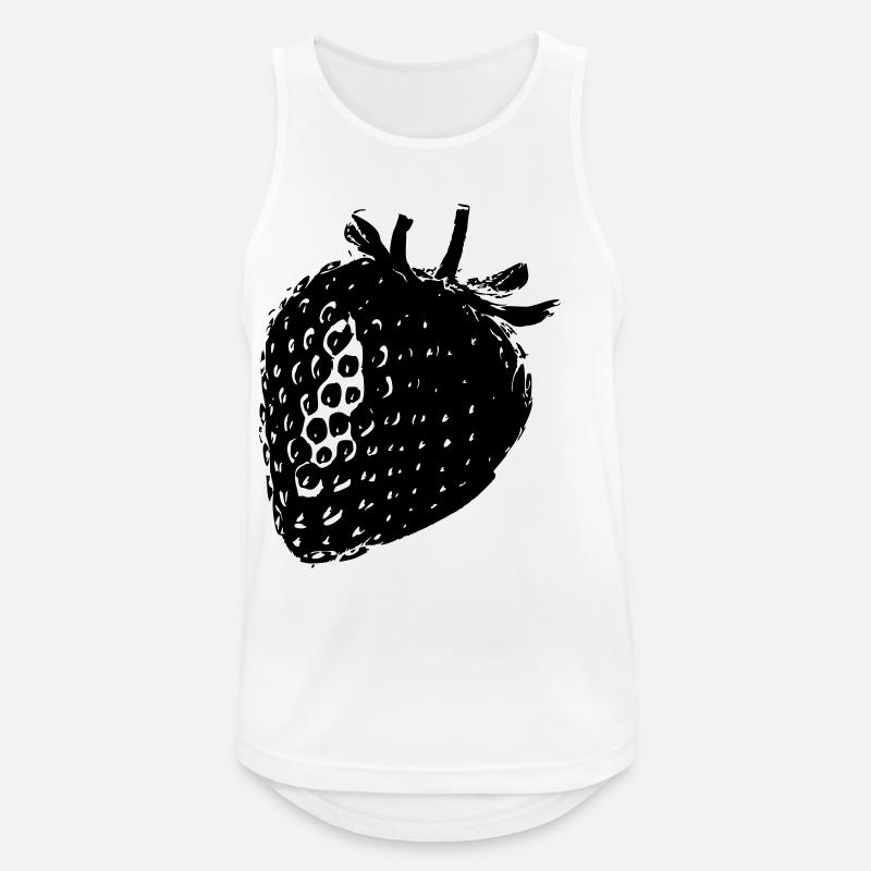 Erdbeere - Männer Tank Top atmungsaktiv - Weiß