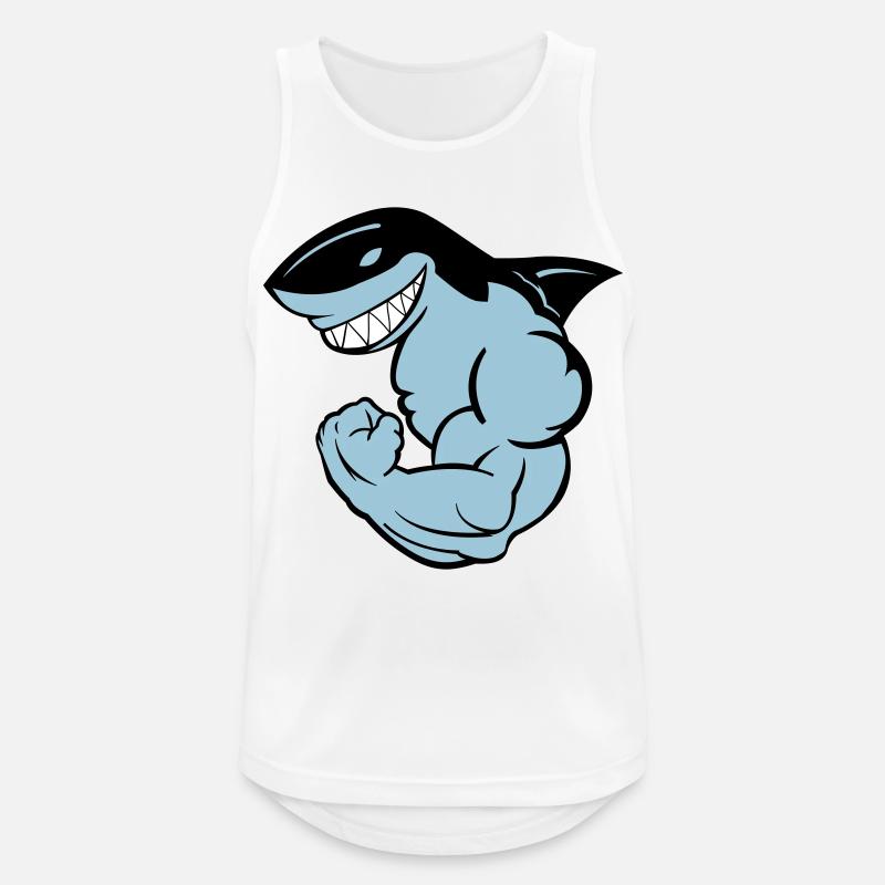 strong shark 02 - Men's Breathable Tank Top - white
