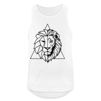 Geometrischer Löwe – König der Tiere im Origami - Männer Tank Top atmungsaktiv - Weiß - Vorne - Nick (188cm)