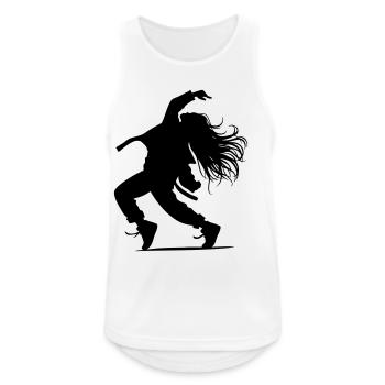 B-Girl Silhouette – Breakdance Groove - Débardeur respirant Homme - blanc - Devant - Nick (188cm)