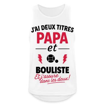 Papa Bouliste Gift Father's Day Christmas Pétanque - Men's Breathable Tank Top - white - Front - Nick (188cm)
