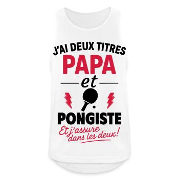 Dad Table Tennis Player, Father's Day Gift, Christmas Ping Pong - Men's Breathable Tank Top - white - Front - Nick (188cm)