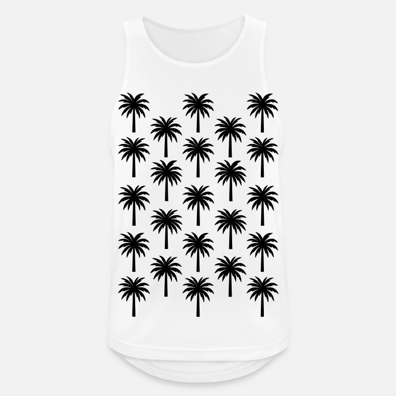 Palmen Muster schwarze Palme - Männer Tank Top atmungsaktiv - Weiß