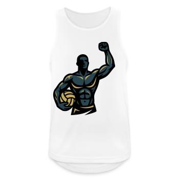 Équipe d’athlètes musculaires des joueurs de beach-volley-ball - Débardeur respirant Homme - blanc - Devant - Nick (188cm)
