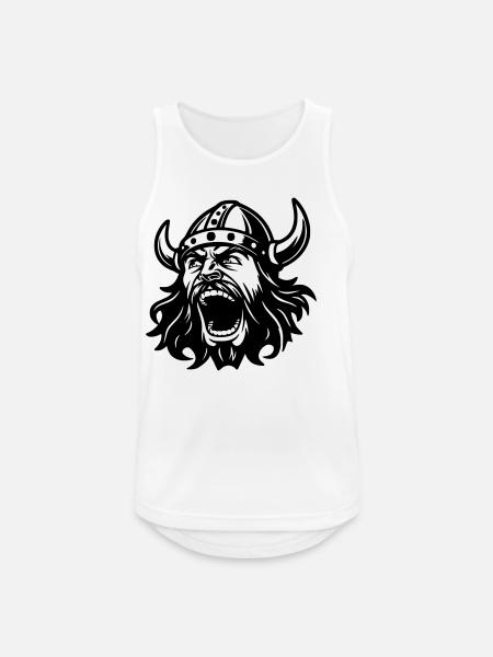 Wikinger Black Head - Männer Tank Top atmungsaktiv - Weiß
