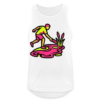 Discgolf Wasserhindernis Icon - Männer Tank Top atmungsaktiv - Weiß - Vorne - Nick (188cm)