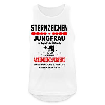 Jungfrau Sternzeichen Horoskop Aszendent Perfekt - Männer Tank Top atmungsaktiv - Weiß - Vorne - Nick (188cm)