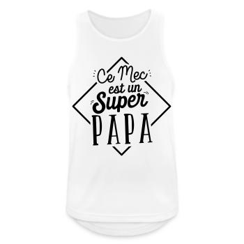 Super papa - cadeau - Débardeur respirant Homme - blanc - Devant - Nick (188cm)