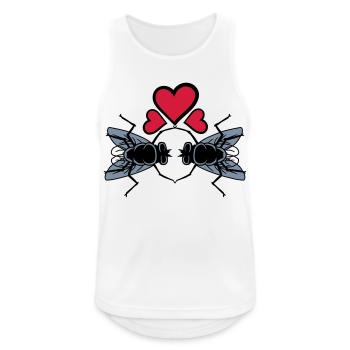 Mouches domestiques amoureuses Couple Hearts - Débardeur respirant Homme - blanc - Devant - Nick (188cm)