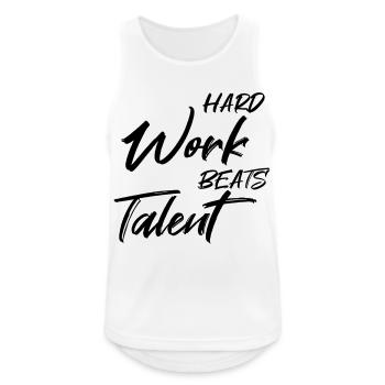 Hard work beats talent - Men's Breathable Tank Top - white - Front - Nick (188cm)