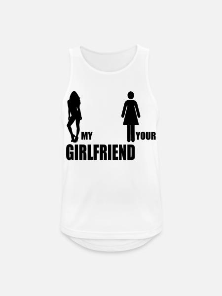 my girlfriend your girlfriend - Men's Breathable Tank Top - white