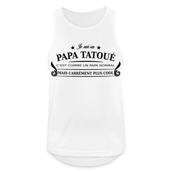 papa tatoué - Débardeur respirant Homme - blanc - Devant - Nick (188cm)