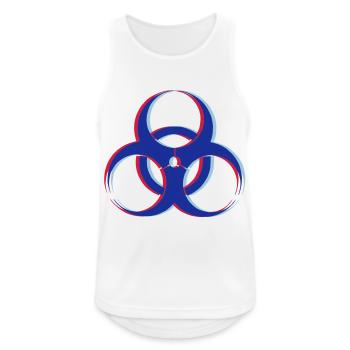 Biohazard 3D - Männer Tank Top atmungsaktiv - Weiß - Vorne - Nick (188cm)