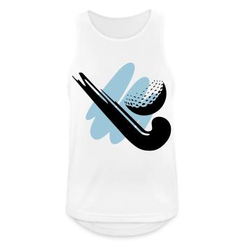Hockey stick with ball - Men's Breathable Tank Top - white - Front - Nick (188cm)