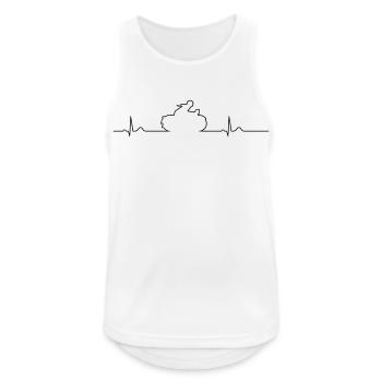 Motorrad Herzschlag, Liebe, Chopper - Männer Tank Top atmungsaktiv - Weiß - Vorne - Nick (188cm)