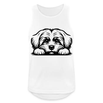 Malteser Kopf mit Pfoten - Männer Tank Top atmungsaktiv - Weiß - Vorne - Nick (188cm)