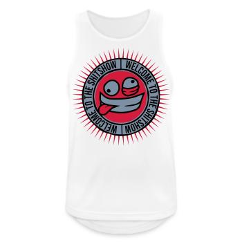 Face Bienvenue Shitshow - Débardeur respirant Homme - blanc - Devant - Nick (188cm)