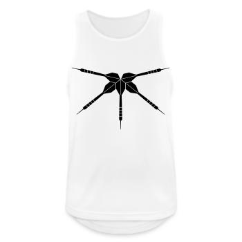 logo club play darts club throw dart arrow s - Men's Breathable Tank Top - white - Front - Nick (188cm)