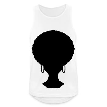 Afro Look Frisur - Männer Tank Top atmungsaktiv - Weiß - Vorne - Nick (188cm)