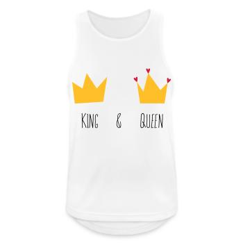 King and Queen Krone Herz Braut Bräutigam Mr Mrs & - Männer Tank Top atmungsaktiv - Weiß - Vorne - Nick (188cm)