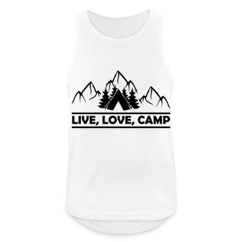 Live Love Camp - Männer Tank Top atmungsaktiv - Weiß - Vorne - Nick (188cm)