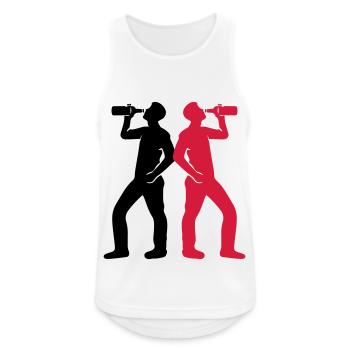 Buveur Bière Silhouette - Débardeur respirant Homme - blanc - Devant - Nick (188cm)