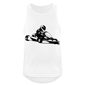 Kart - Männer Tank Top atmungsaktiv - Weiß - Vorne - Nick (188cm)