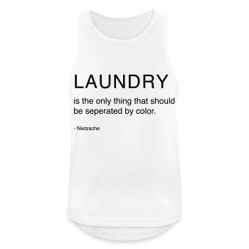 Laundry - only thing seperated by color, Nietzsche - Débardeur respirant Homme - blanc - Devant - Nick (188cm)