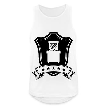 Arcade Retro Gamer Wappen - Männer Tank Top atmungsaktiv - Weiß - Vorne - Nick (188cm)