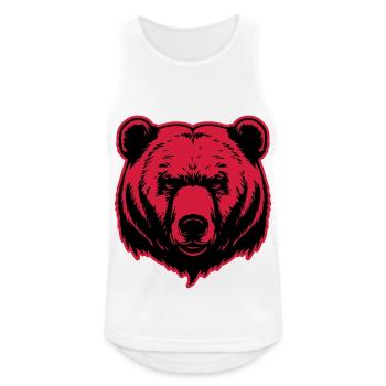 Bear Grizzly Head - Men's Breathable Tank Top - white - Front - Nick (188cm)