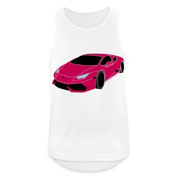 Voiture de sport Lambo - Débardeur respirant Homme - blanc - Devant - Nick (188cm)