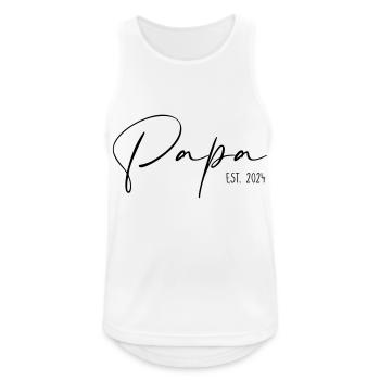 Papa Established 2024 - Männer Tank Top atmungsaktiv - Weiß - Vorne - Nick (188cm)
