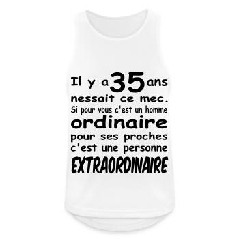 35 ans anniversaire 35 ans t-shirt 35 ans - Débardeur respirant Homme - blanc - Devant - Nick (188cm)