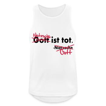 Dieu est mort / Nietzsche Vector blague - Débardeur respirant Homme - blanc - Devant - Nick (188cm)