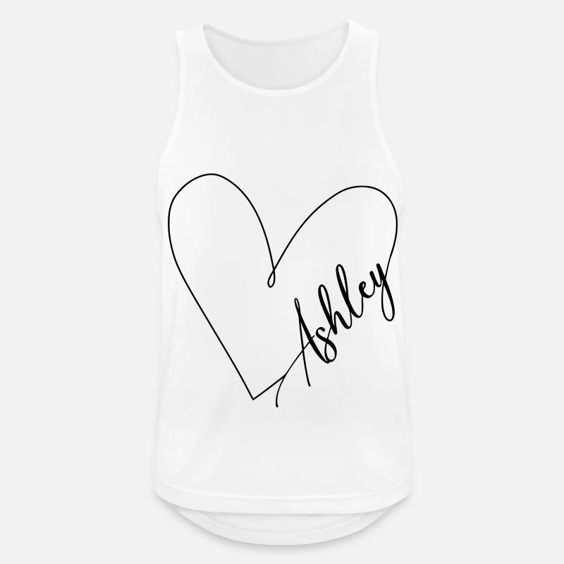 Ashley Name Heart Line - Men's Breathable Tank Top - white