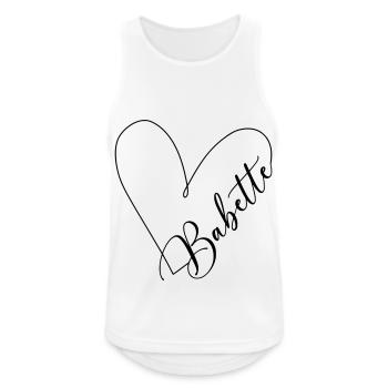 Babette Nom Coeur Ligne - Débardeur respirant Homme - blanc - Devant - Nick (188cm)
