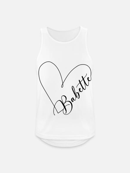 Babette Name Heart Line - Men's Breathable Tank Top - white