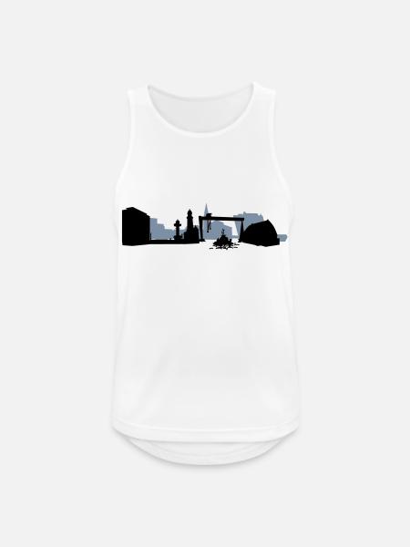 Kiel Skyline - Männer Tank Top atmungsaktiv - Weiß