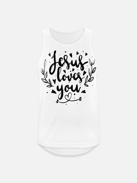 Jesus Loves You - Men's Breathable Tank Top - white
