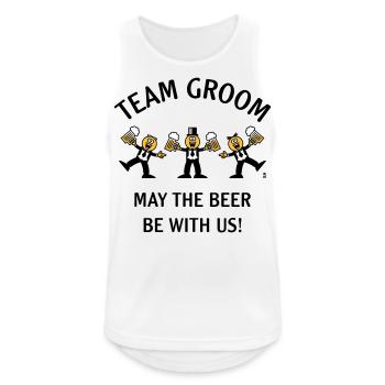 Team Groom (Karikatur / Bier mit uns / 3C / B) - Männer Tank Top atmungsaktiv - Weiß - Vorne - Nick (188cm)