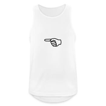 Hand, Finger - links - Männer Tank Top atmungsaktiv - Weiß - Vorne - Nick (188cm)