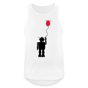Roboterluftballon Hinten - Männer Tank Top atmungsaktiv - Weiß - Vorne - Nick (188cm)
