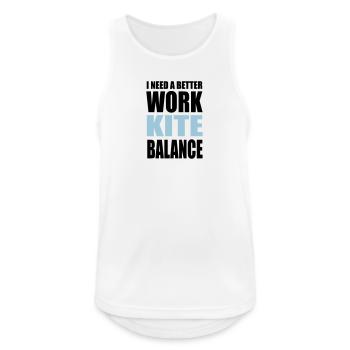 kite - Männer Tank Top atmungsaktiv - Weiß - Vorne - Nick (188cm)