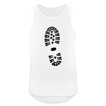 Schuhabdruck, Fußabdruck, Wandern - Männer Tank Top atmungsaktiv - Weiß - Vorne - Nick (188cm)