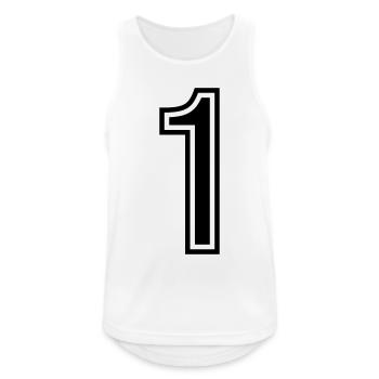 1 Zahl symbol - Männer Tank Top atmungsaktiv - Weiß - Vorne - Nick (188cm)