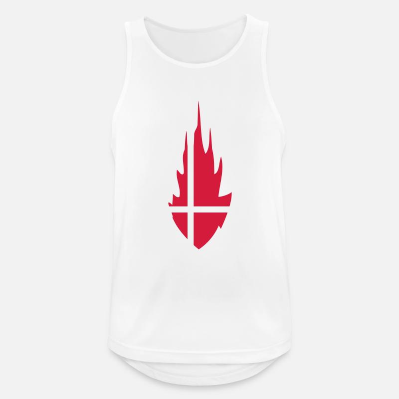 Denmark Danmark Fire Flame Design - Men's Breathable Tank Top - white
